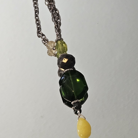 Glass and Stone Bag Charm - Picture 2 of 6